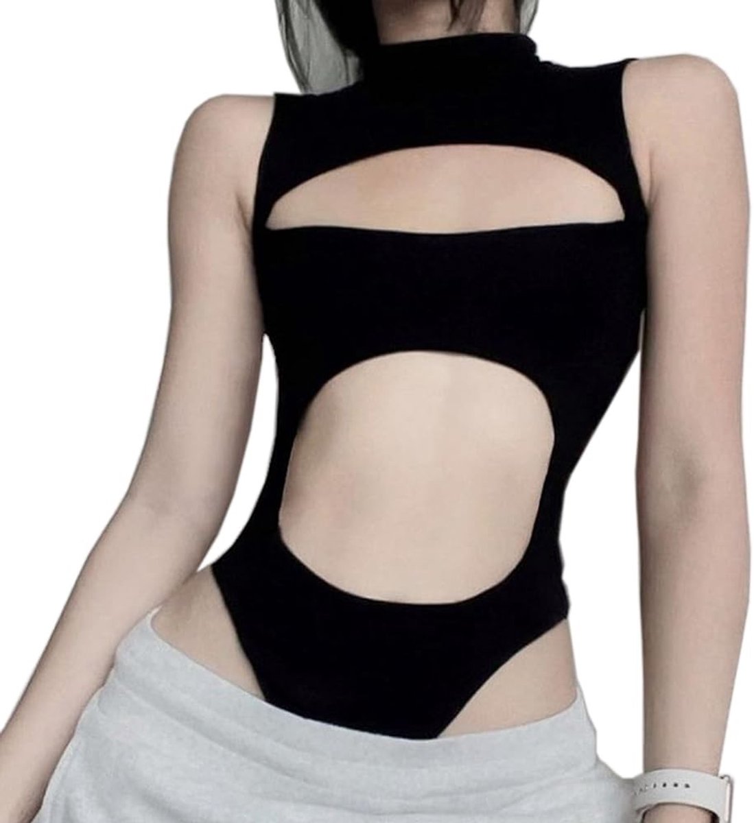 Dailygoods- Bodysuit Sexy Hollow Out - Zomer Outfit - Gothic Jumpsuit - Korte Mouw - Mouwloos - Verschillende Maten - Romper