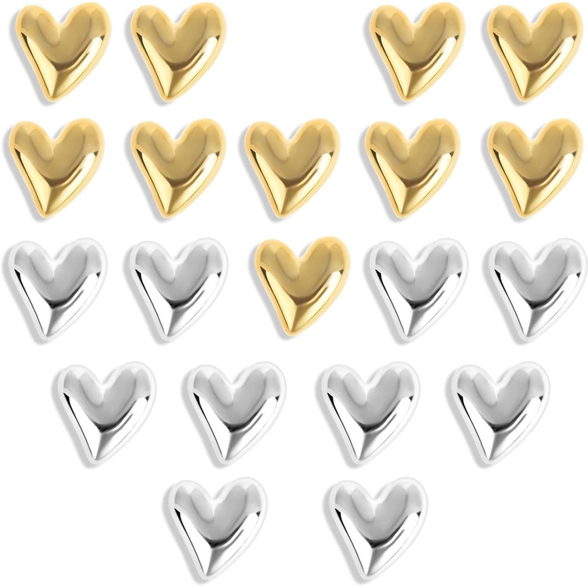 Dailygoods - Koelkastmagneten, 20 stuks magneten voor de koelkast, liefdeshart magneten, decoratief, 3D hart, klein liefdeshart, sterke houdkracht, voor whiteboard, keuken, kluisjes, kantoordecoratie (2 kleuren)