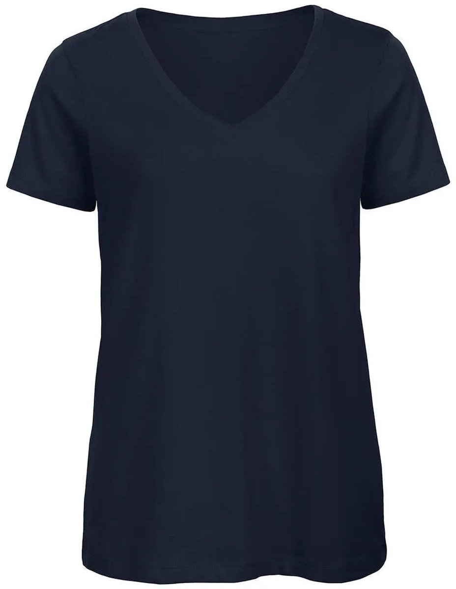 Dames-T-shirt met V-hals B&C Organic Inspire