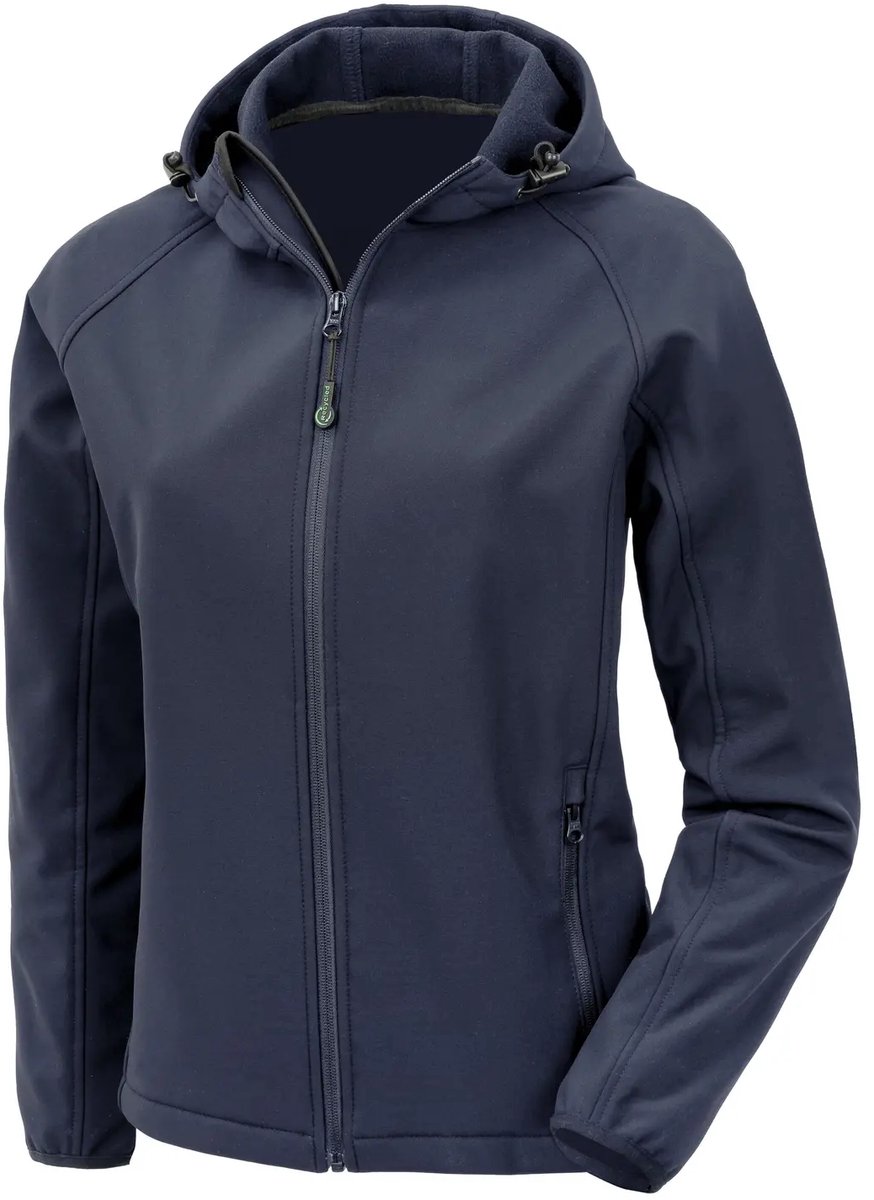 Dames softshell waterdichte jas met capuchon Result Blauw