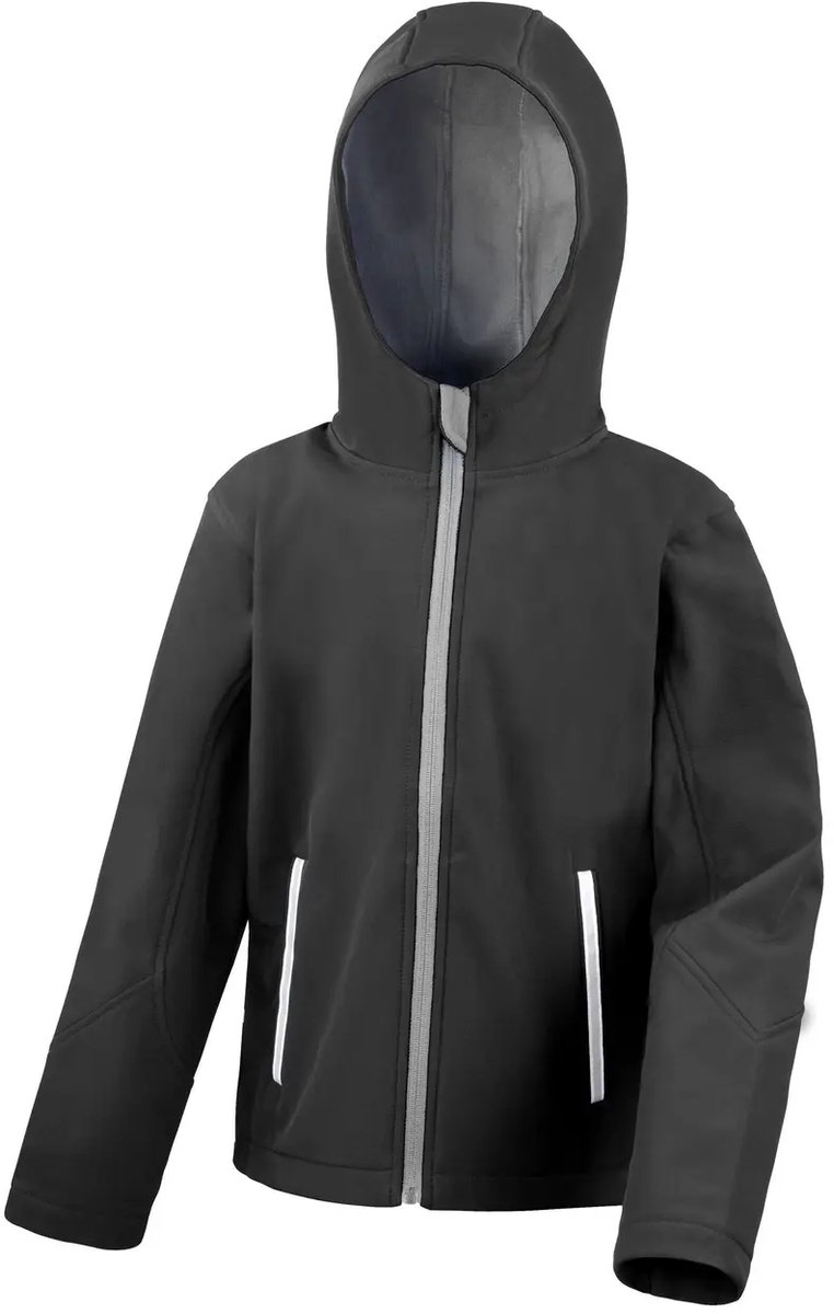 Result Junior TX Performance Hooded Soft Shell Jacket RT224J Zwart