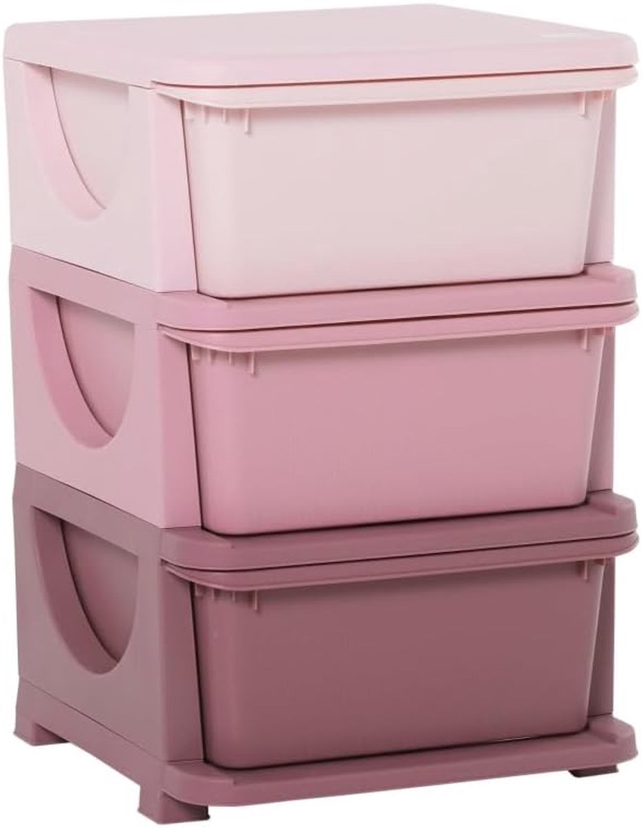- Ladekast met opbergdoos - Speelgoed organizer - Speelgoedkast - Roze - 37 x 37 x 56,5 cm