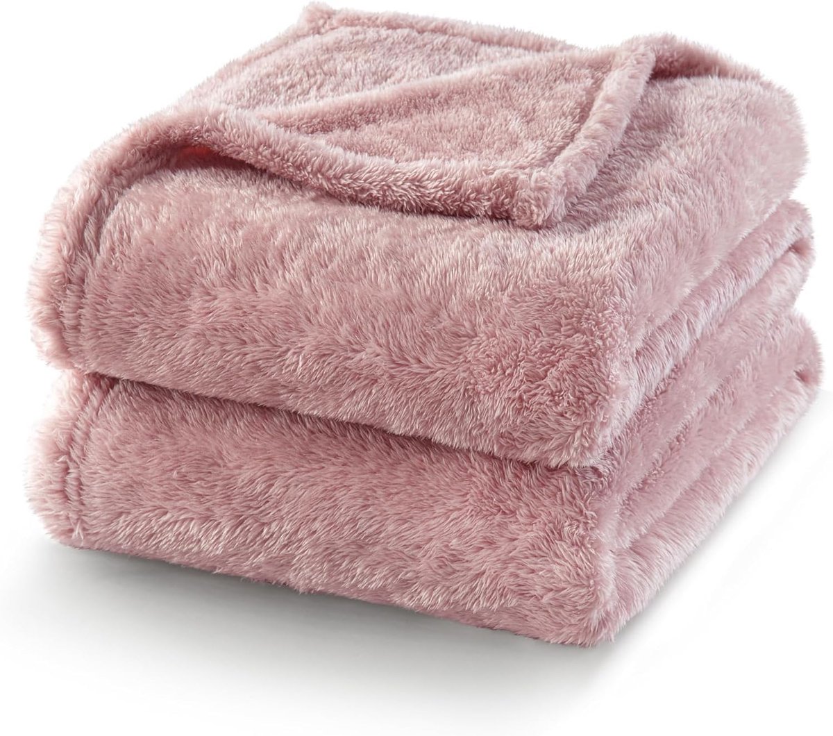 Mezcla Pluche Fuzzy Large Fleece gooit en dekens, 220 x 240 cm, Roze
