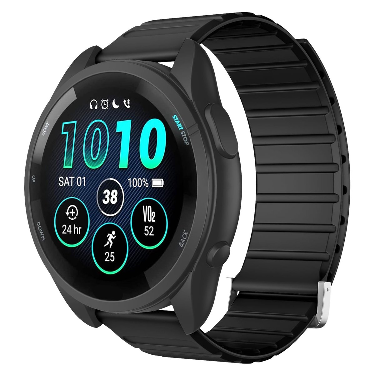 Dailygoods- Horlogeband Magnetisch - Vervangingsband 22mm - Siliconen - Snelkoppeling - Compatibel met Garmin Vivoactive 4/Venu 2/3 - Forerunner 265/255 - Smartwatchband