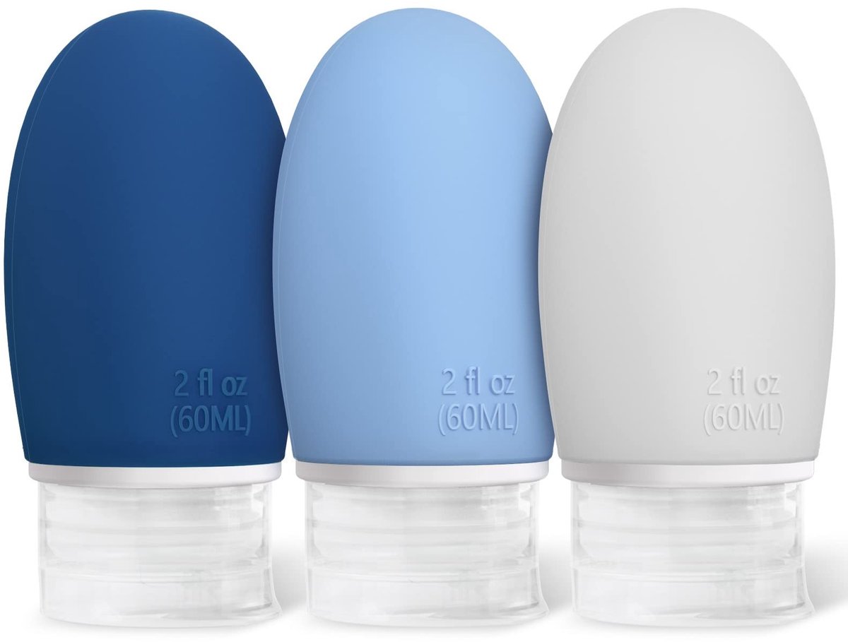 Dailygoods- Reisflessen 3 stuks 60 ml - Lekvrij - Navulbaar - Draagbaar - BPA-vrij - Ideaal voor vliegreizen - Reistubes