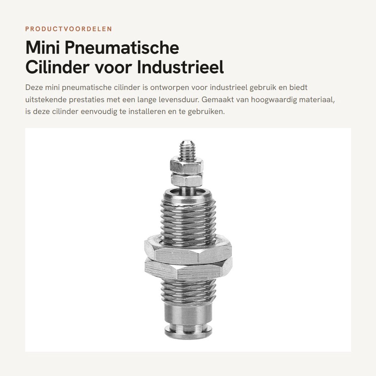 Dailygoods- Luchtcilinder Mini - 6/10/15mm Boring - 5/10/15mm Slag - Enkelwerkend - Buitendraad - Professioneel Ontwerp - Pneumatische Cilinder