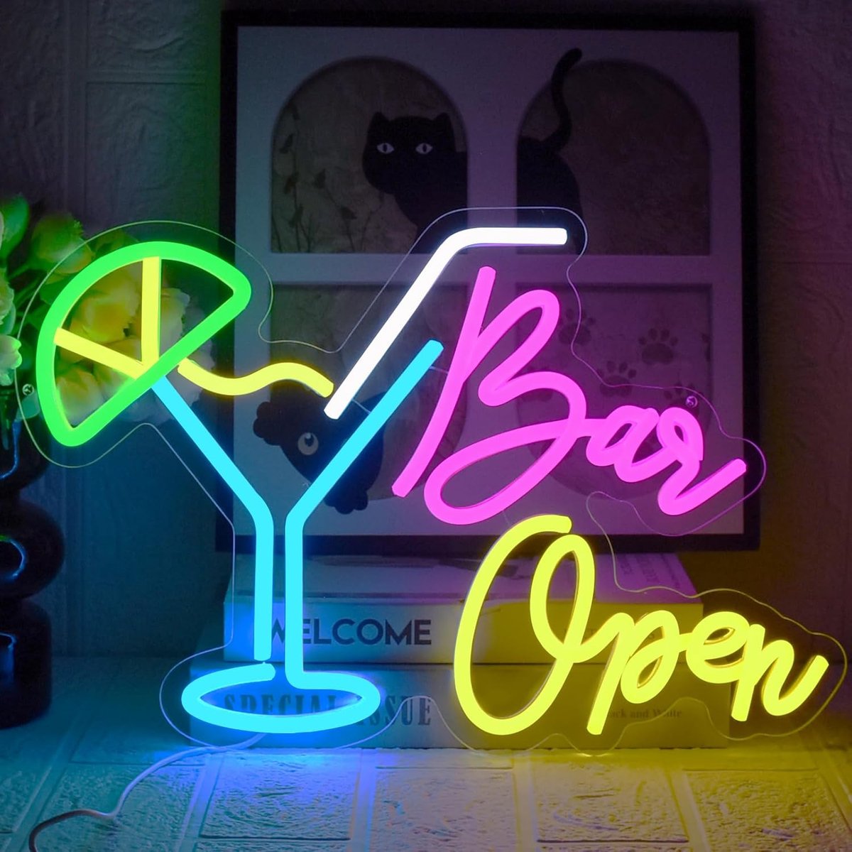 SnelShoppen - Open Neon Sign LED Bar Verlichting voor Thuis, Pub, Club, Cocktail, Man Cave, Feestdecoratie, Kleurvol en Eye-Catcher
