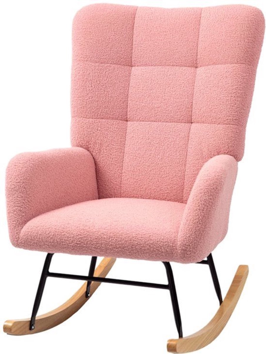 Schommelstoel – Relaxstoel – Fauteuil – Schommelstoelen – Loungestoel – Teddy Velvet – Met