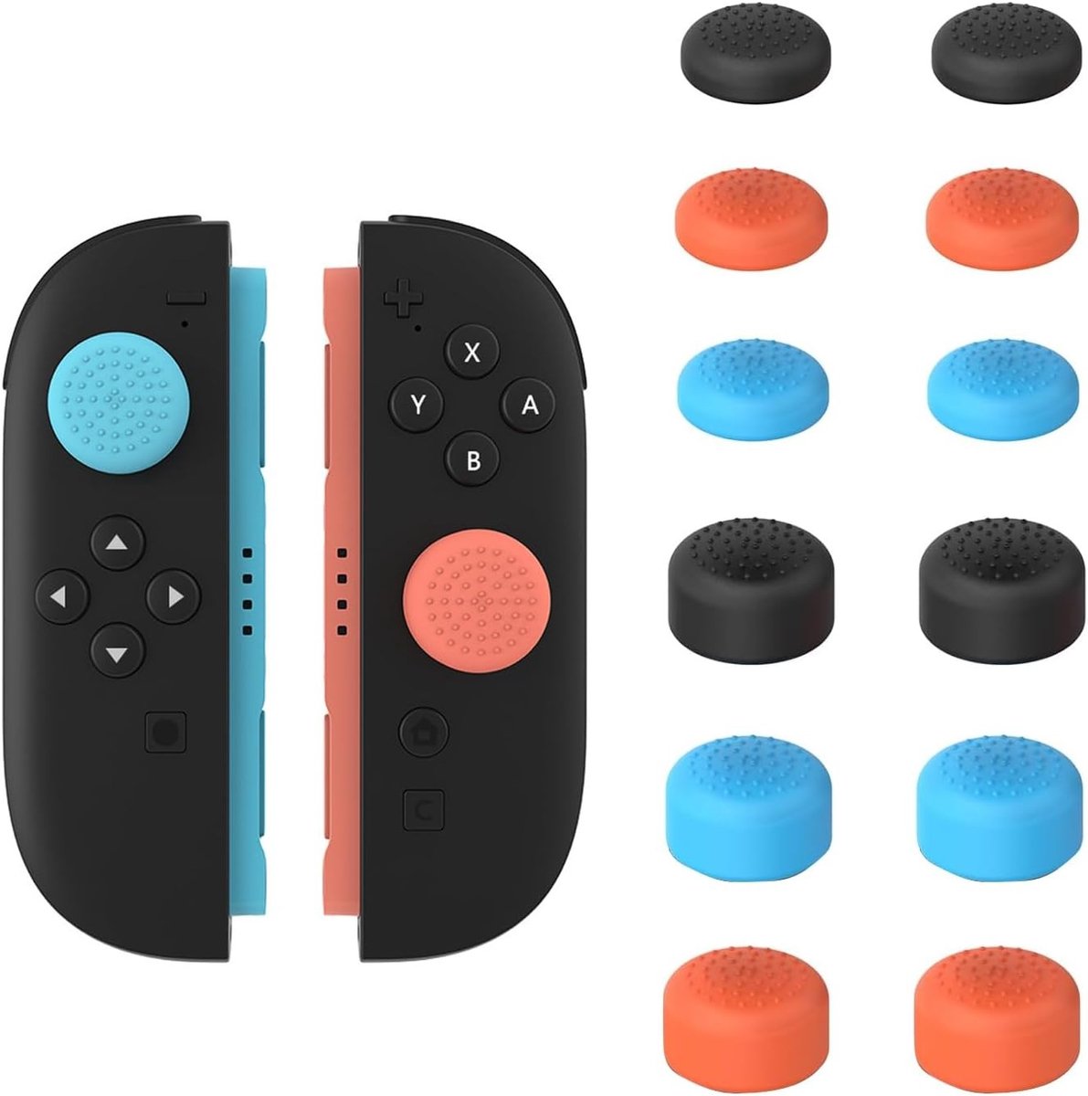 12 stuks duimgrepen voor Nintendo Switch 2, verbeterde gripset voor Joy-Con, joystick bescherming en controle verbetering