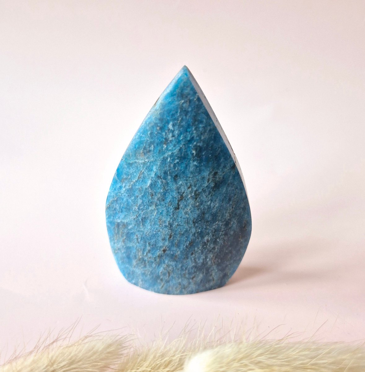 Blauwe Apatiet - Druppelvormige Drop Staande Edelsteen Kristal Flame Blue Apatite 2
