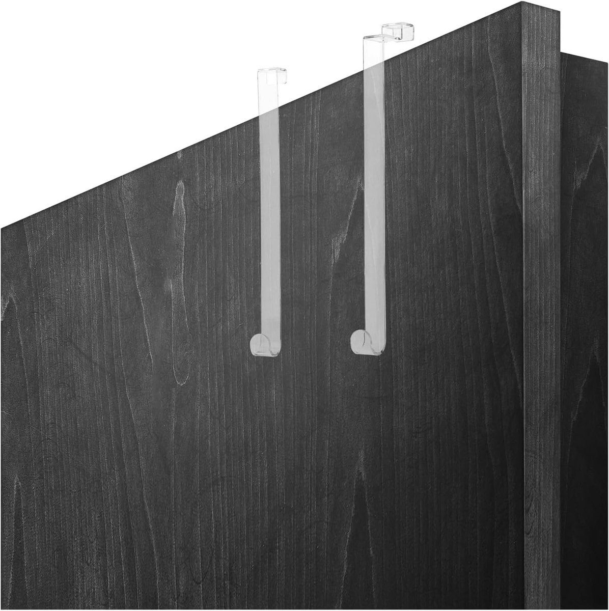 SnelShoppen - 2 x Deurhaken van Stevig Plastic - 26.5 cm en 28 cm Haken voor Deurkransen en Decoratie - Hangers voor Binnen en Buiten - Jassenhaken vo