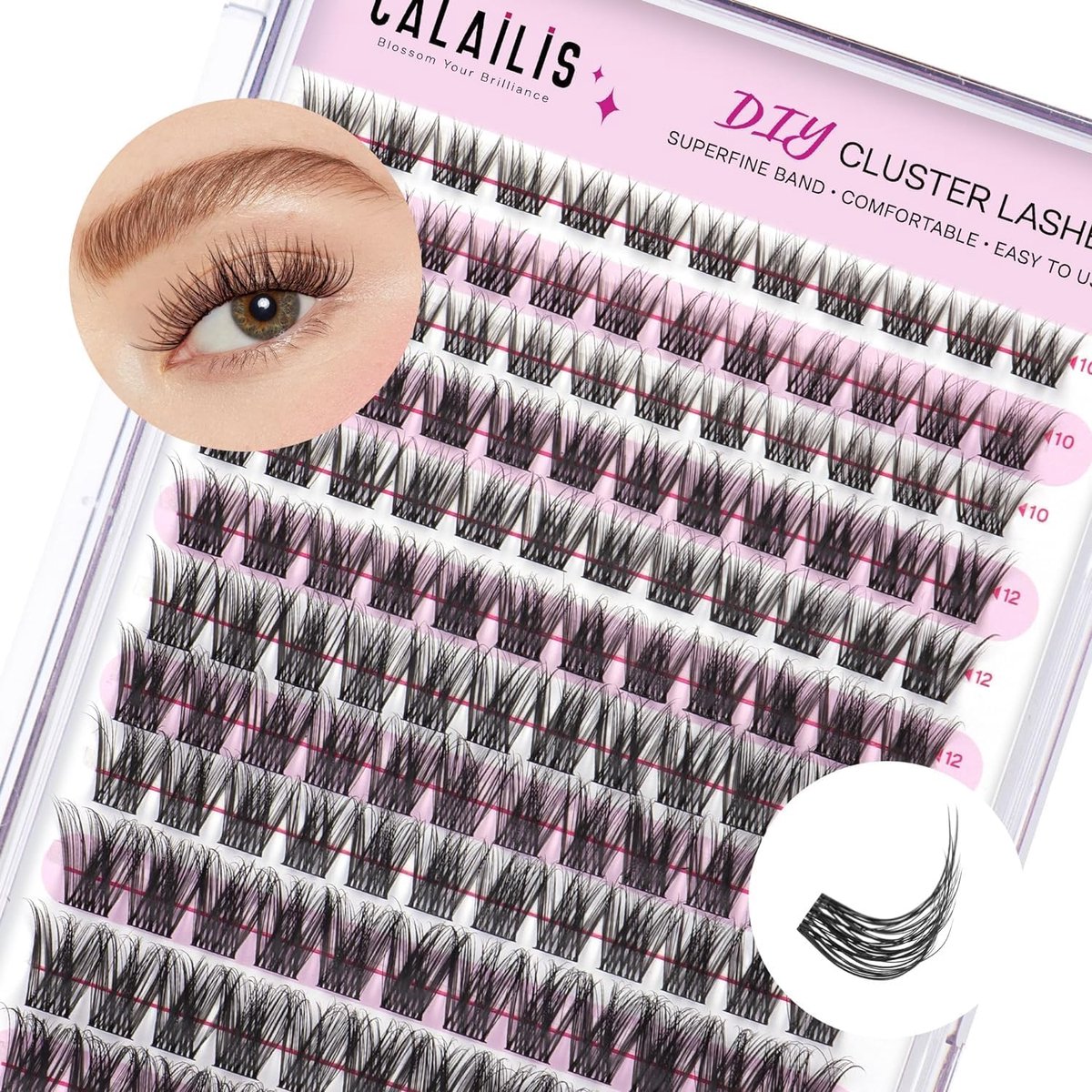 SnelShoppen - Eyelashes Cluster Lashes D Curl 144 Stuks DIY Wimperextensions Volume Wimpers Ideaal voor Feest en Dagelijks Gebruik