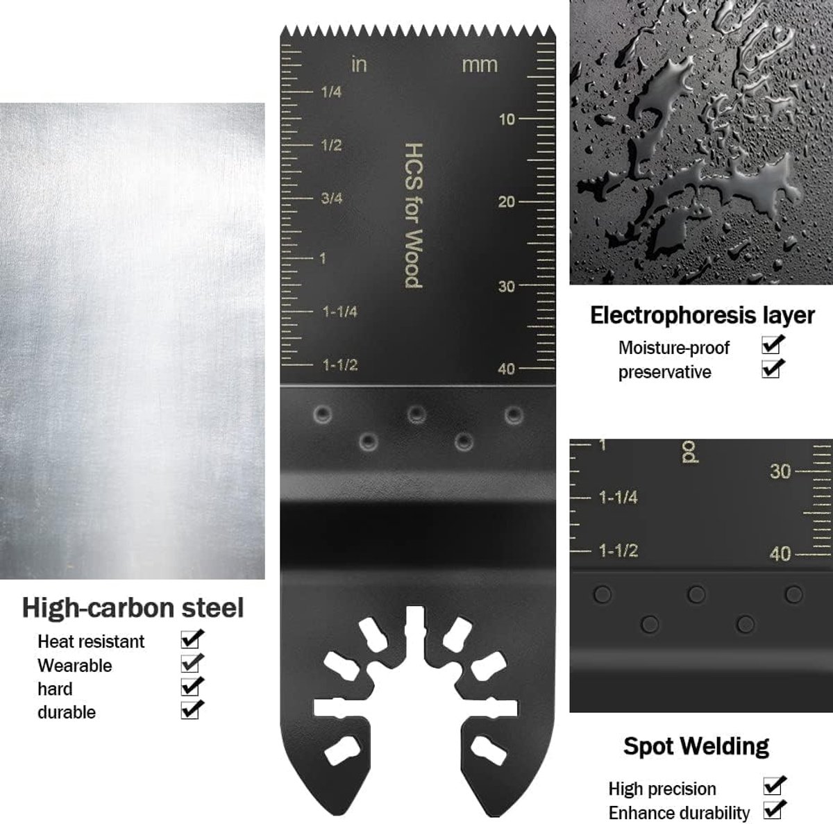 SnelShoppen - 60-delige Multitool Zaagbladen Set voor Hout - Universele Oscillerende Tool Accessoires - Snelle Verandering - Geschikt voor Diverse Mat