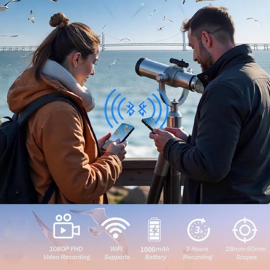 SnelShoppen - Electronic Wi-Fi Eyepiece Camera 4MP - 2K Video Opname - Draadloze Telescopische Camera voor 1.18-1.97 Inch Telescoop - Ideaal voor Ster van Snelshoppen — afbeelding 2