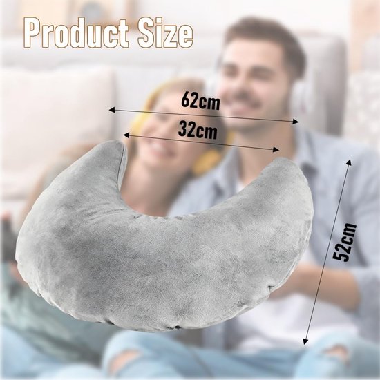 SnelShoppen - Gaming Pillow Ergonomisch Leespillow, Opblaasbare Armsteun Kussen voor Comfortabele Gaming Sessies, Grijs, Perfect voor Bed, Bank, Vloer van snelshoppen — afbeelding 4