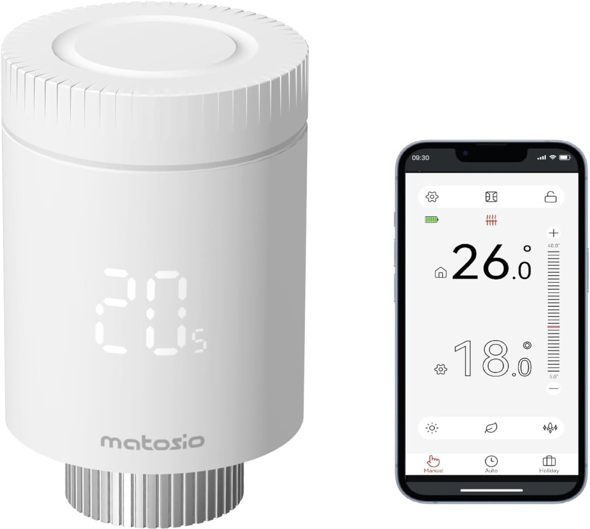 SnelShoppen - Slimme Radiatorkraan AR331-WZ, ZigBee Thermostaatkop voor Energiebesparing, Compatibel met Alexa & Google Assistant, Voor Slimme Verwarm