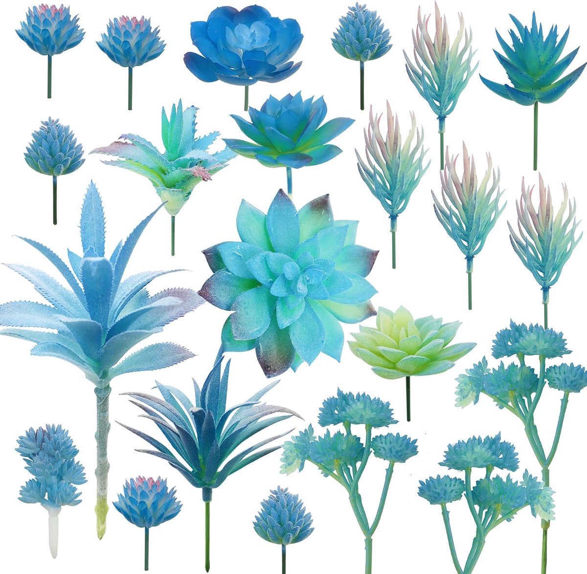 SnelShoppen - 20 Stuks Kunstmatige Succulenten Mix Kleuren - Ongepoot Faux Planten voor Hu decoration, Indoor Fairy Garden, Bruiloft, Tafel, Container