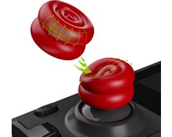 SnelShoppen - PlayVital Thumb Stick Grips voor Steam Deck OLED & LCD (4-Pack) - Silicone Joystick Caps, Non-slip, Verhoogde Bescherming, Rood voor Gam