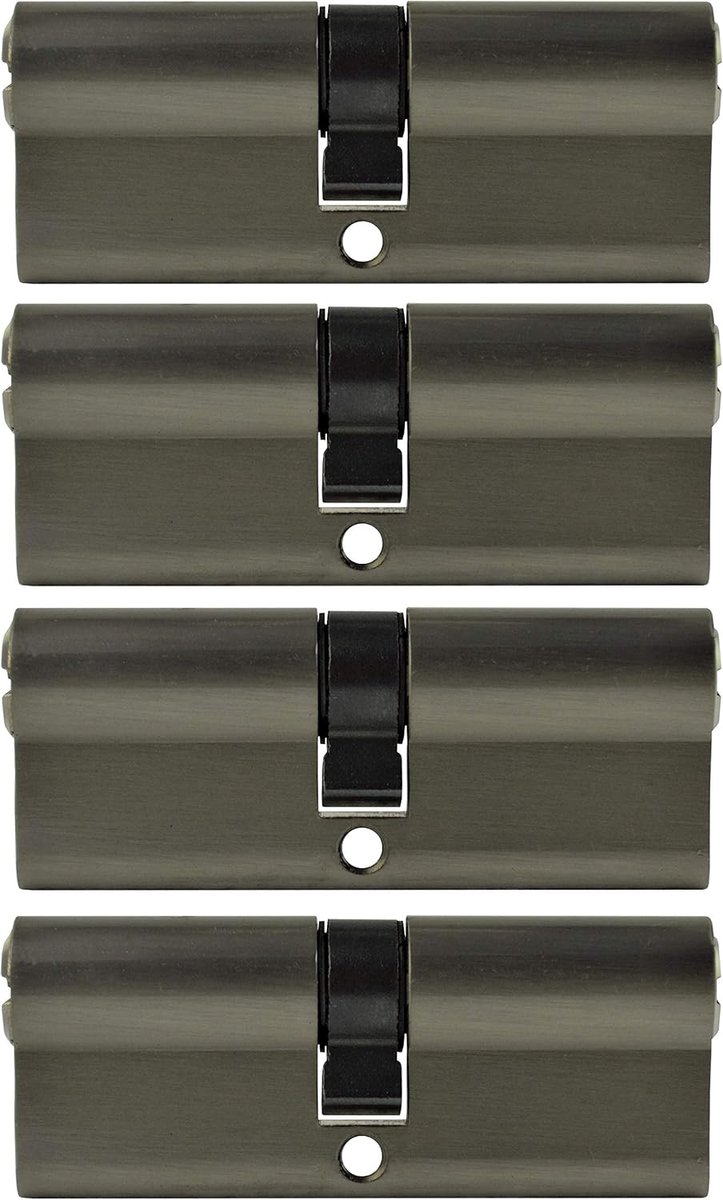SnelShoppen - 4x 60 mm Cilinderslot 30/30 Dubbel Cilinder Gelijk Sleutel Set - Inclusief 20 Sleutels en Bevestigingsschroeven - Robuust Metaal