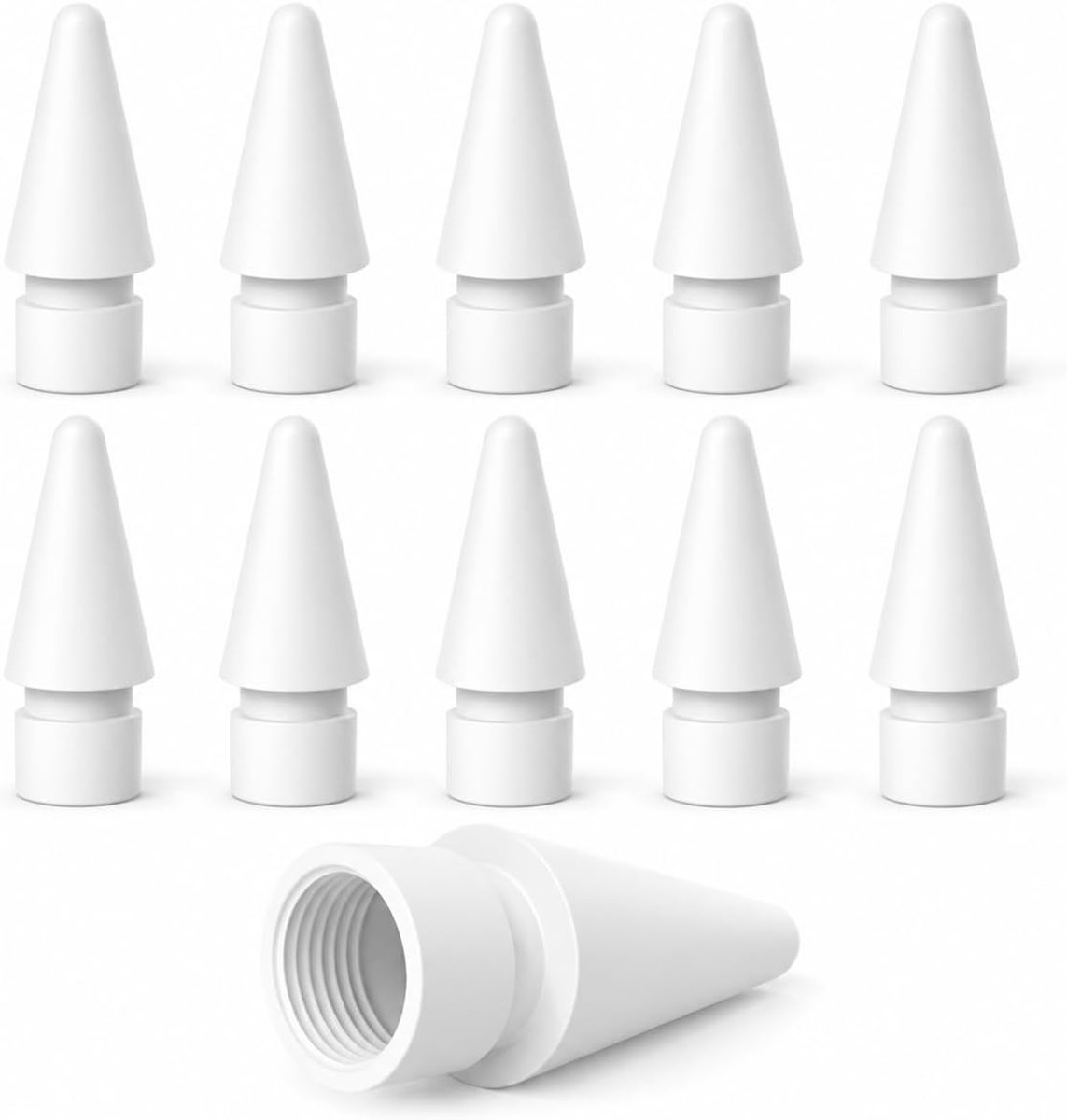 SnelShoppen - 10 Stuks Reservepunten voor Apple Pencil 1/2/USB-C/Pro - Hoge Gevoeligheid - Nauwkeurige Bediening voor iPad Pro/Air/Mini - Wit