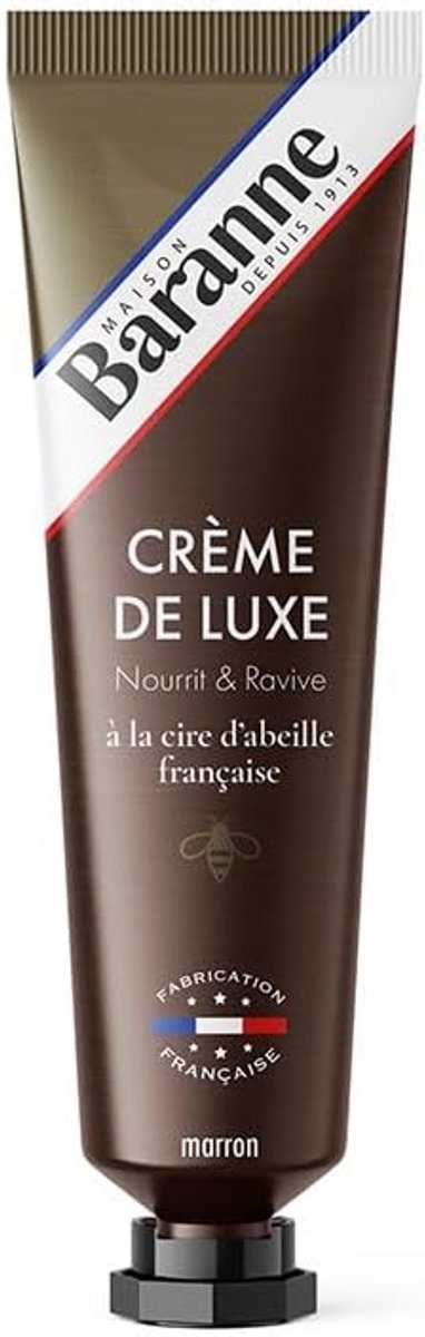 Baranne - Crème de Luxe Braun – Franse bijenwas – Verzorging voor leren schoenen – Revitaliseert, voedt en verzacht de kleuren – Diep conditionerend - Langdurige glans – 100 ml