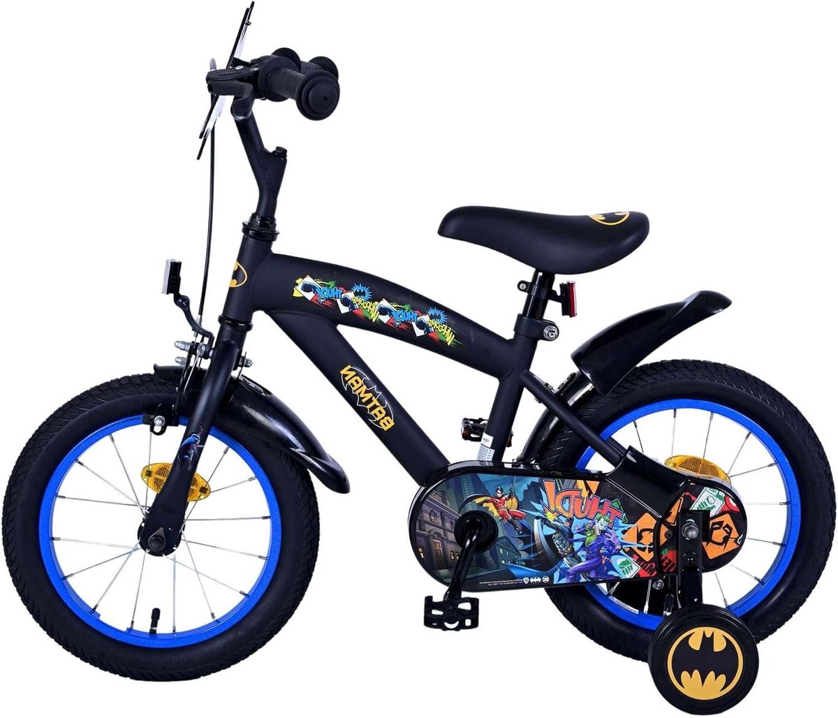 Kinderfiets Loopfiets Leren Fietsen Afneembare Zijwielen 14 Inch Zwart