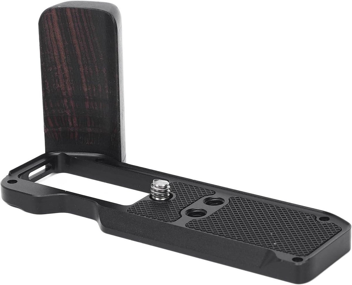 Camera L-vormgreep - Handgreep Stabilisator - Verbeterde Stabiliteit - Comfortabel Houten Handvat - 13 x 8 x 5 cm - Zwart