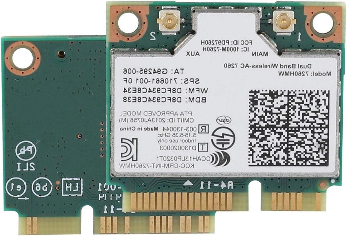 Draadloze Netwerkkaart - Wifi Bluetooth - Laptop Upgrade - Snelle 867M Snelheid - Mini PCI-E - Standaard