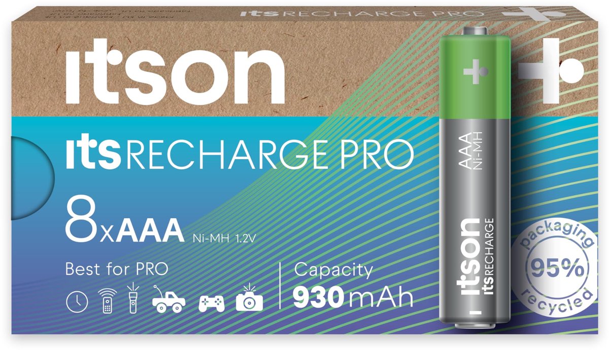 SnelShoppen - Oplaadbare AAA Batterijen 930 mAh, 8 Stuks, Ideaal voor Camera's, Gamecontrollers, Kinderspeelgoed, Drones, NiMH, Hoogwaardige Energie