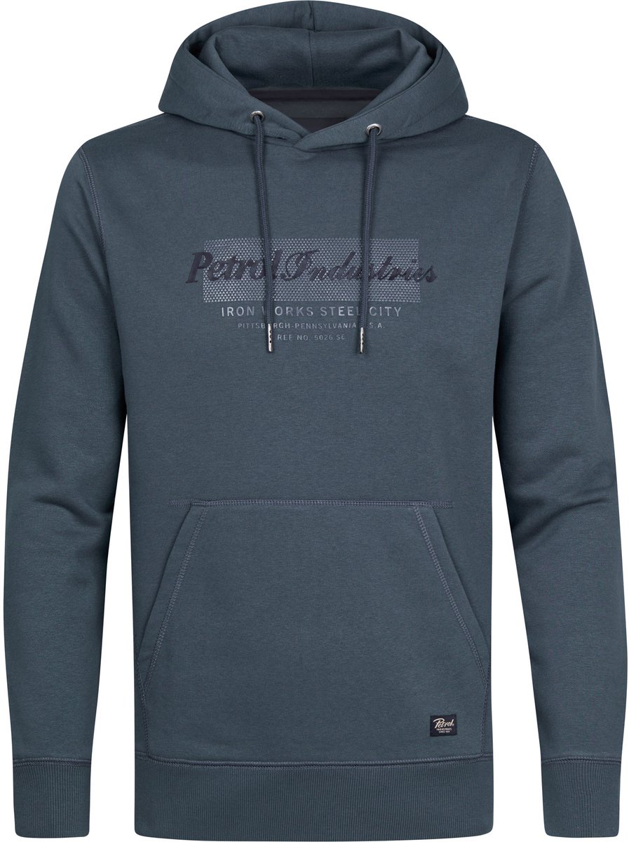 Petrol Industries - Heren Graphic sweatshirt met capuchon Rexton - Blauw - Maat L