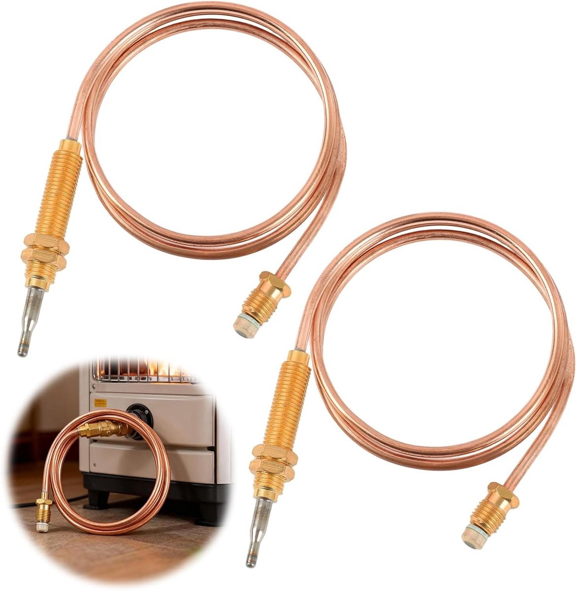 Universeel Gasthermokoppel - Reserveonderdeel Verwarming - Verwarming Reparatie - Snelle Reactietijd - 60 cm Lengte - Metaal