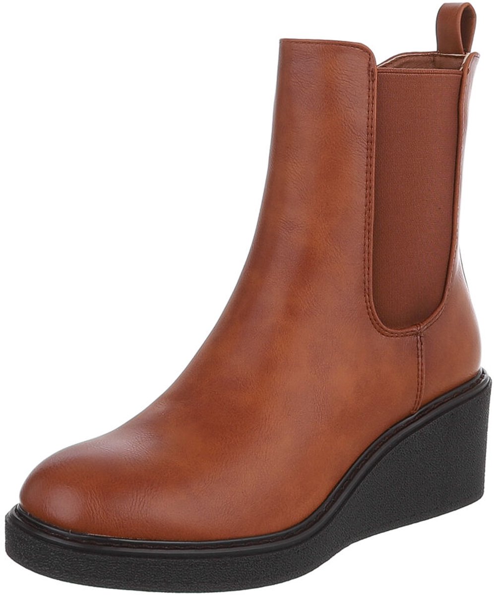 Enkellaars - Slip-on met wedgezool - Dames Mt:36