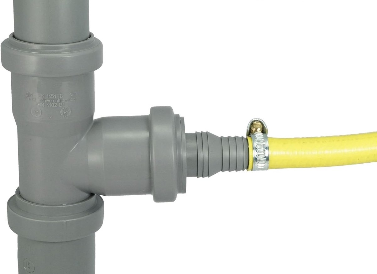 SnelShoppen - Airfit Slangstuk DN 32 voor Slangen Ø 8-25 mm - KS-grijs, Koppeling voor Afwasmachines, Waterafvoer en Condensafvoer