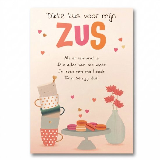 Kaart - Dikke kus voor mijn zus - Intense - TE037-G