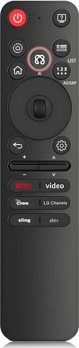 SnelShoppen - Vervangende afstandsbediening voor LG TV, compatibel met 2019-2025 Web OS, Magic AI Voice, pointer, UHD OLED, QNED, NanoCell, 4K, 8K mod