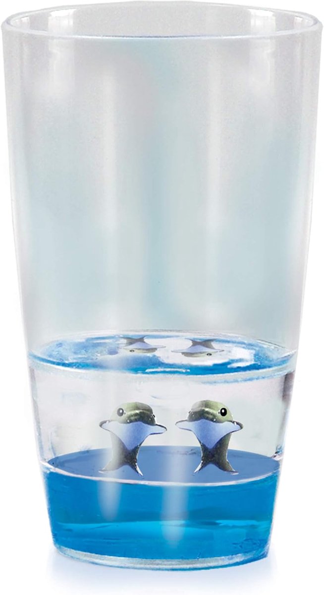 SnelShoppen - Tumbler met Dolfijnen - 250ml BPA-vrij Acryl Drinkbeker voor Kinderen en Volwassenen - Onbreekbare Drinkglazen voor Feest, Camping, Tuin