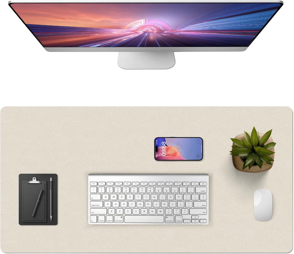 SnelShoppen - Desk Pad 120x43cm - Multifunctionele Muismat Waterdicht - Groot PVC Leer Bureau Onderlegger - Gemakkelijk Schoon Te Maken - Antislip Des