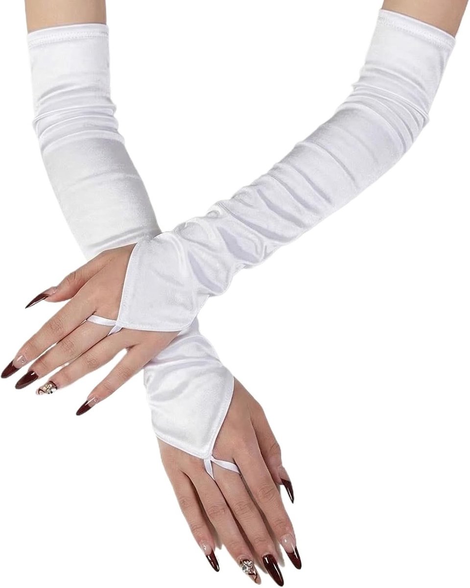 Elegante satijnen lange handschoenen voor dames, perfect voor avondfeesten, maskerade en cosplay-kostuums