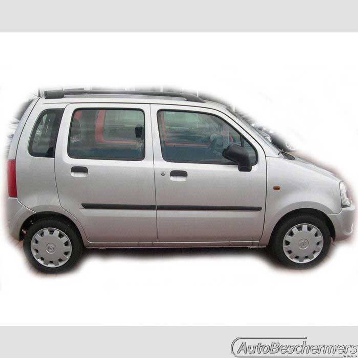 Stootlijsten set zwart voor Opel Agila I 05.2000-09.2007. De stootstrips zijn zelfklevend. Set a 4 stuks (#0003)
