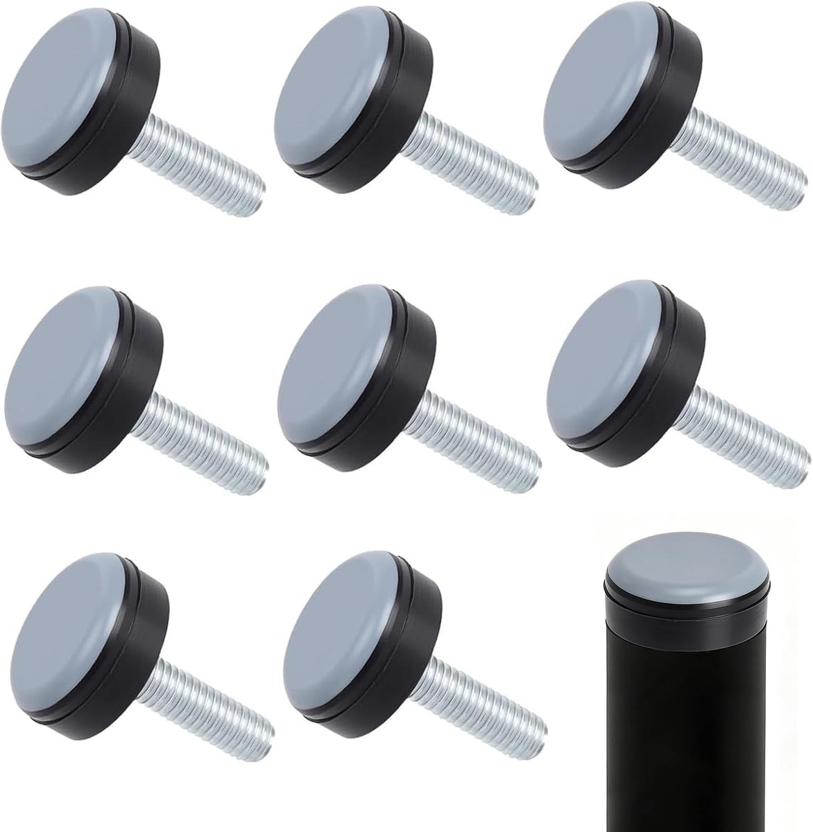 Meubelglijders 8 stuks met M6-schroefdraad, diameter 2 cm voor bescherming van vloeren, tapijten en meubels