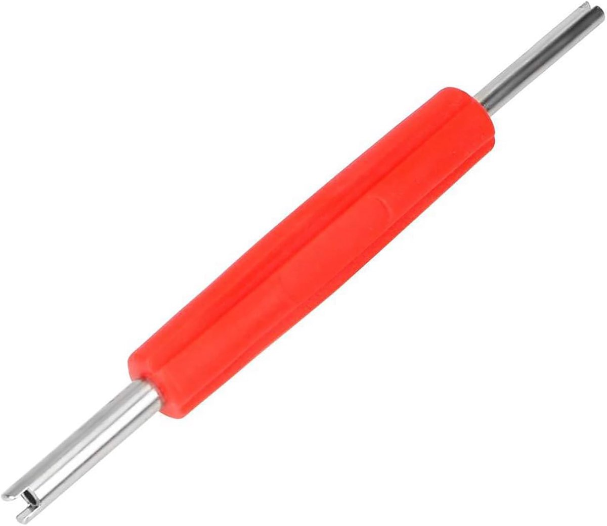 SnelShoppen - Valve Turner, 2-Zijdige Ventielkern Verwijderaar, Bandventiel Reparatie Tool met Duurzaam Plastic Handvat en Stalen Schacht, 1 Stuk
