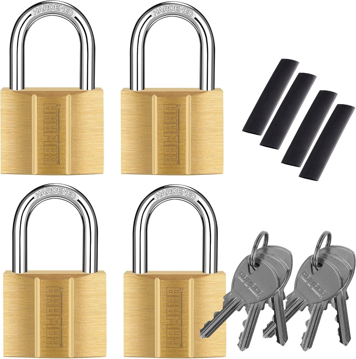 SnelShoppen - US-81/40-4P Messing Hangslot - Waterdicht, Zwaar, Veilig met 5-pins Cilinder en Dubbele Vergrendeling - Voor Schuren, Opslag, School, Gy