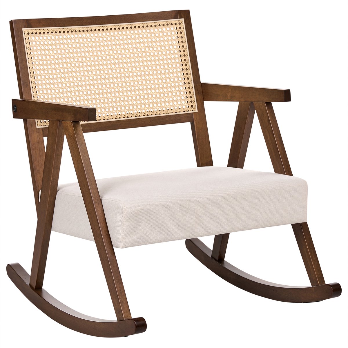 RYA - Schommelstoel - Bruin/Lichtbeige - Stof