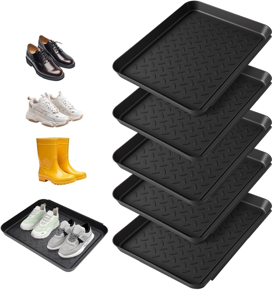 Dailygoods - Set van 5 Antislip Schoenenrekken met Afdruipbak