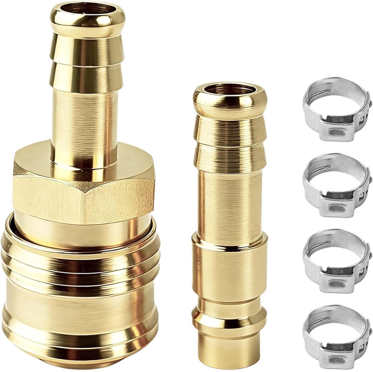 SnelShoppen - Pack van 6 Snelle Koppelingen Compressed Air Fittings 10 mm - Pneumatische Schroefconnectoren voor Snelle Verbinding - Ideaal voor Werkp