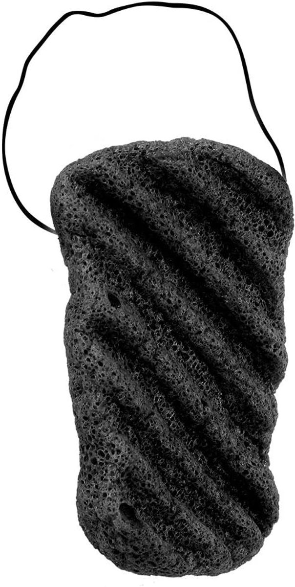 SnelShoppen - Konjac Spons - Natuurlijke Lange Golf Body Spons - Grote Maat Reinigings- en Exfoliërende Spons - 02# Bamboe Houtskool - Voor Gezichtsve