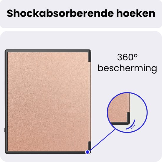 Hoes Geschikt voor Kobo Elipsa 2E - Luxe E-reader Bescherm Case - Hoesje Book Cover - Rosé Goud — afbeelding 4