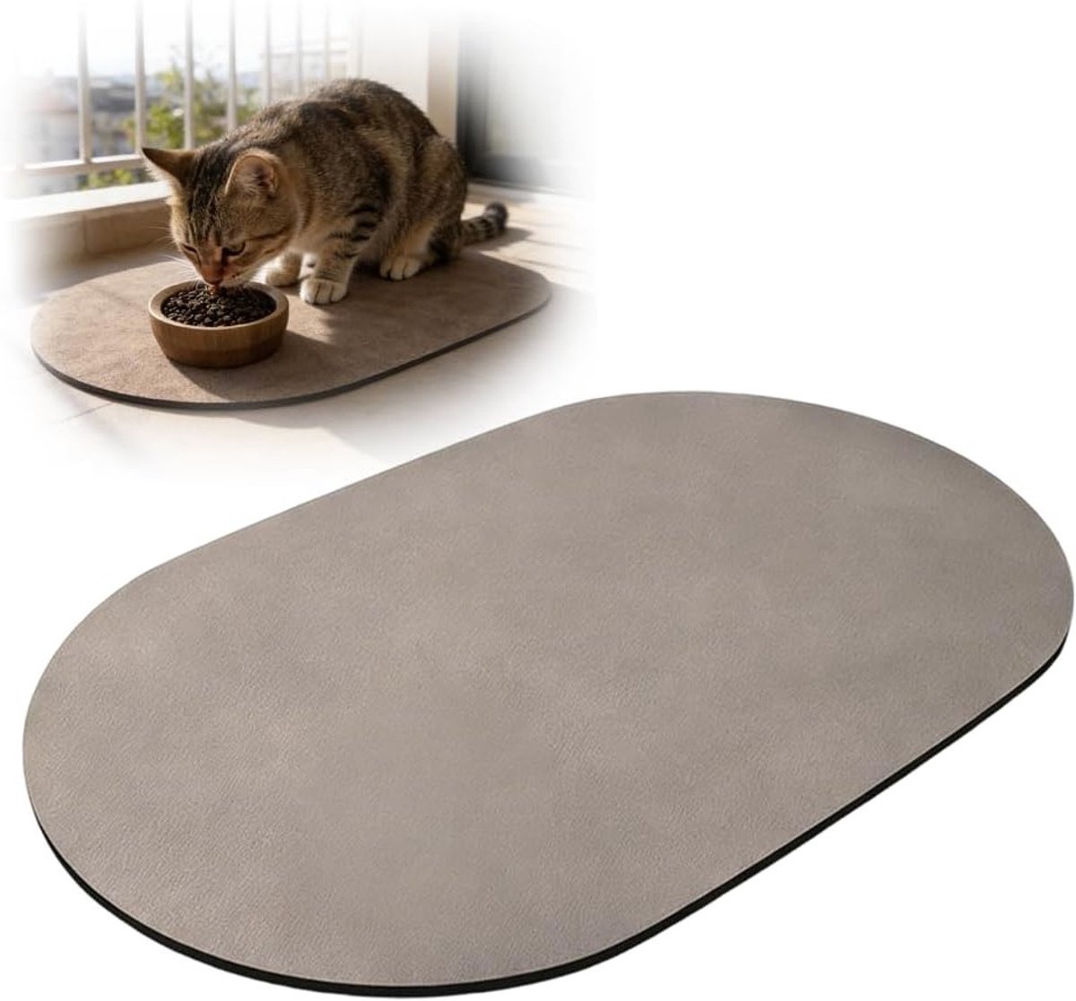Honden- en kattenvoer mat met antislip, super absorberend en snel drogend, ideaal voor huisdieren en voerbakken
