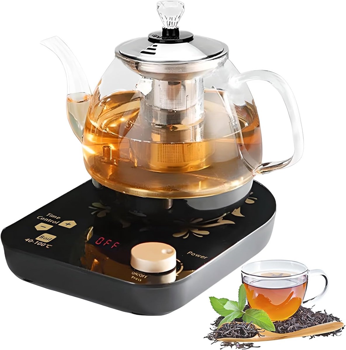 Elektrische Waterkoker - Theemaker Infuser - Thee Zetten - Temperatuurregeling - 0.8L - Zilver