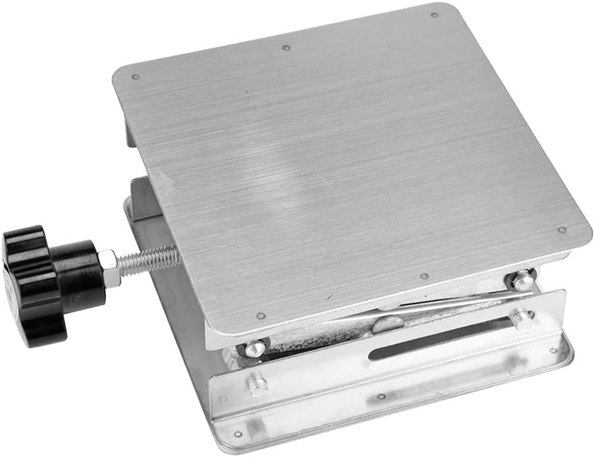Laboratorium Hefplatform - Schaarrek Lift - Instrumenten Positioneren - Roestvrij Staal 304 - 100x100x160 mm - Zwart